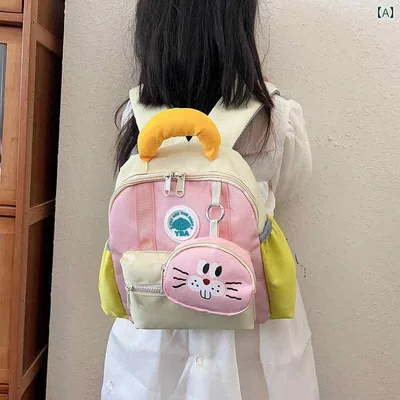 リュックサック キッズ 子供 男の子 女の子 幼稚園 小学生用 韓国風 超軽量 かわいい スイート ミニバッグ付き 通園 通学 遠足 お出かけ 校外学習 オックスフォード生地 通気性 クッション入り