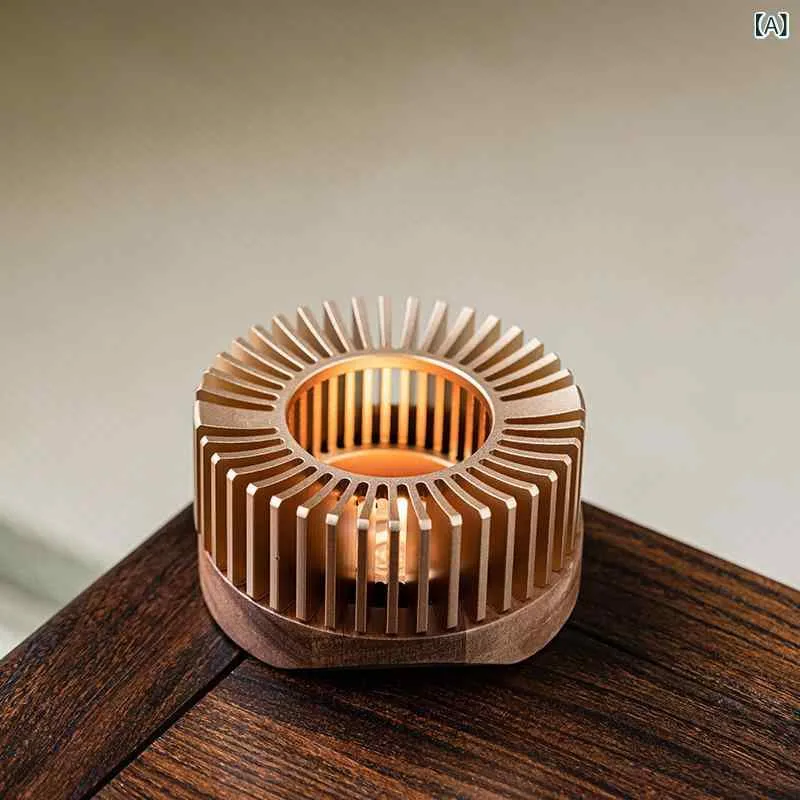 ティーウォーマー キャンドル式 茶器保温器 鉄製 新中式スタイル 保温スタンド ゴールド 茶道 カフェ レストラン 卓上 ポットウォーマー 置き台