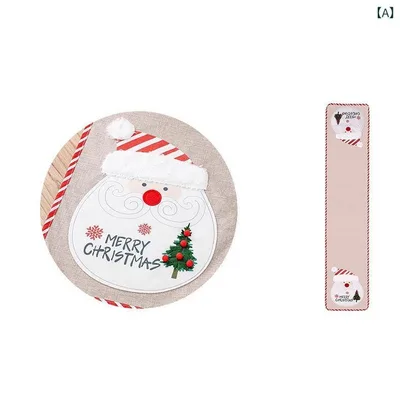 テーブルランナー クリスマス サンタクロース スノーマン ストライプ柄 麻 リネン 食卓 断熱 耐熱 ランチョンマット プレースマット テーブルセンター おしゃれ 上品 ホームパーティー 飾り