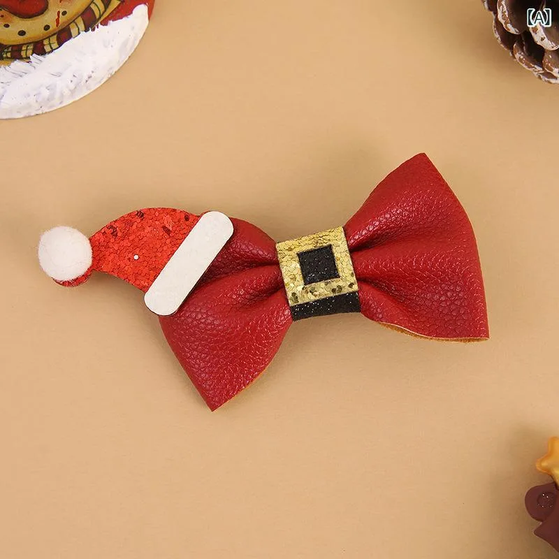 ヘアクリップ キッズ かわいい クリスマス 髪飾り 髪留め トナカイの角 リボン 鈴 クチバシクリップ ペア パーティー イベント ギフト 金属製 アクセサリー