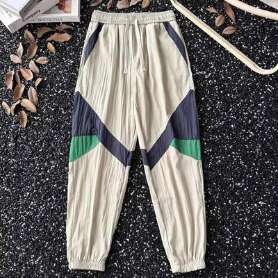 パンツ 男性用 テーパードパンツ 春秋 薄手 ウエスト紐 調整可能 ポリエステル ゆったり 黒 ブラック オフホワイト スポーティー 普段使い