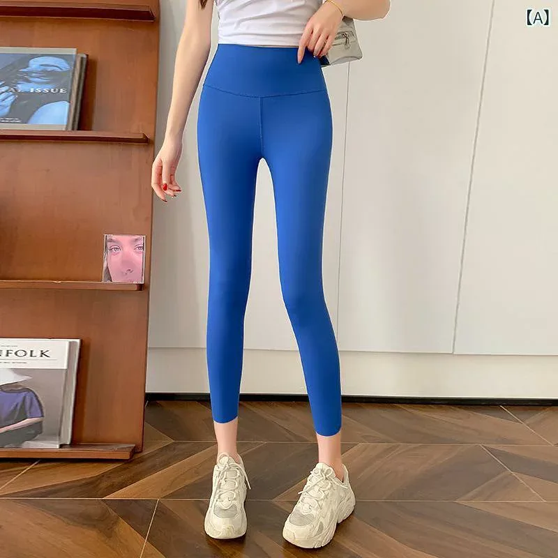 レディース 七分パンツ 高腰 シャークパンツ 伸縮性 修身 薄手 韓国風 純色 ナイロン スパンデックス ブラック グレー ホワイト ブルー カーキ グリーン ベージュ ブラウン 春夏 秋冬 通勤 普段使い 軽量 接触冷感 ハイウエスト スリムフィット