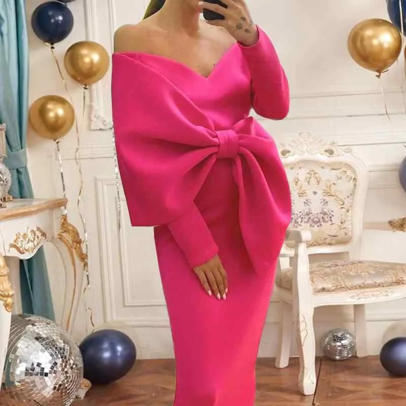Women's Dress, Large Size, Deep V Neck, Ribbon, High Waist, Tight, Sexy, Party Dress, Invitations, Receptions, After-Parties, Formal, Plain, Maxi Length, Long Dress, Chubby, Elegant, Beautiful