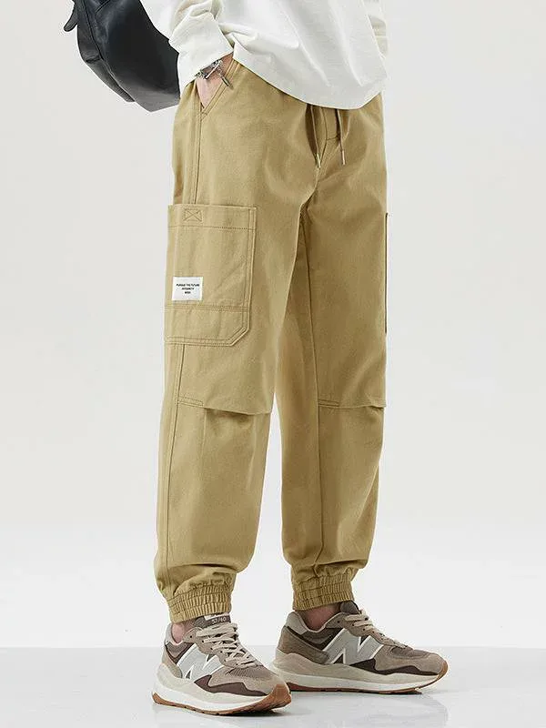 メンズ ボトムス カーゴパンツ ワークパンツ ストリート ゆったり ルーズ ワイド 直筒 防寒 防風 暖かい 秋冬 裾絞り ジョガーパンツ カジュアル おしゃれ チノパン パンツ ブラック カーキ