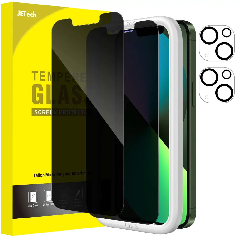 iPhone 13 mini プライバシー液晶保護フィルム+カメラレンズフィルム 5.4インチ 覗き見防止 強化ガラスフィルム ガイ 送料 無料