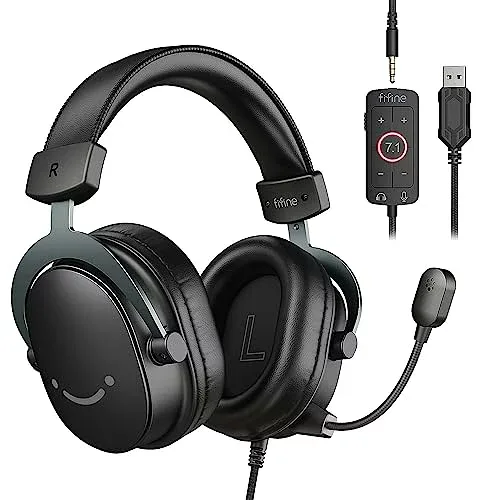 ゲーミングヘッドセット 7.1サラウンドサウンド 有線 3.5/B接続 50ドライバー 脱着式全指向性マイク付き /スマホ/Nintendo