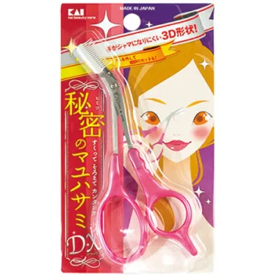 貝印 くし付眉はさみDX ピンク