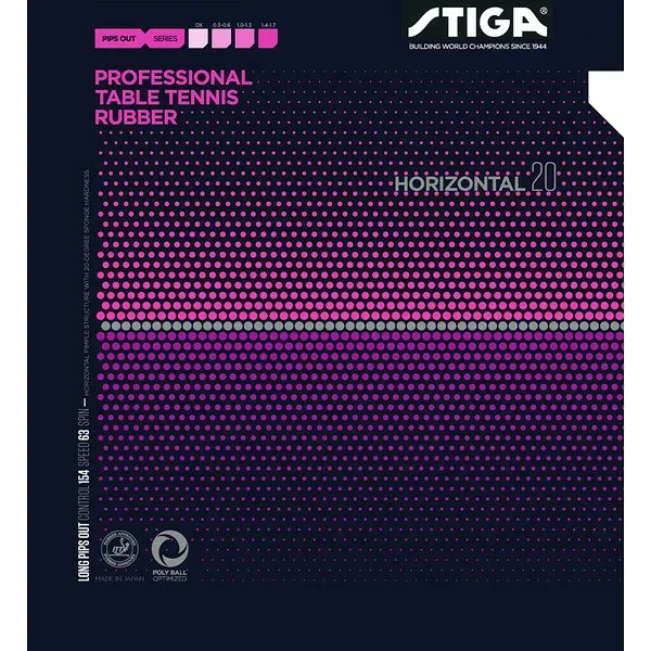 STIGA スティガ 粒高ラバー HORIZONTAL 20 ホリゾンタル 20 RED 中 卓球ラバー 1711200517 ラフィートスポーツ