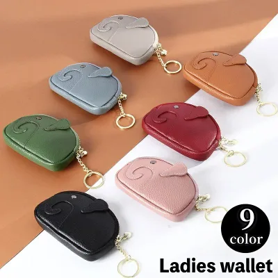 送料無料 コインケース 小銭入れ レディース 女性 ウォレット ミニ財布 レザー調 フェイクレザー 小物入れ 象 ゾウ コンパクト チャーム ハート キーホルダー キーリング シンプル 可愛い お洒落