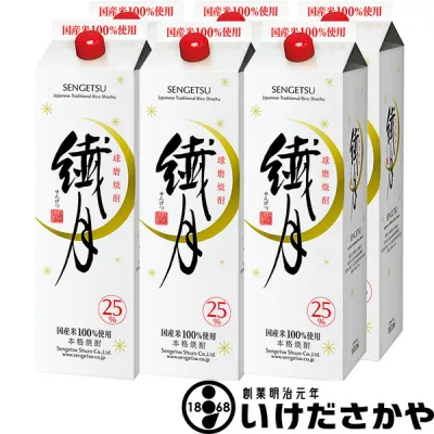 米焼酎 繊月 パック 純米焼酎 1.8L 25度 繊月酒造 球磨焼酎 減圧蒸留 1ケース(6本)
