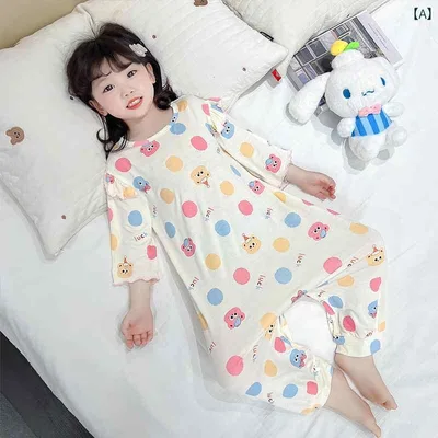 ベビー服 パジャマ 快適 ベビー 寝袋 夏用 モダール パジャマ 蹴り 防止 アーティファクト 女の子用 空調 服 ジャンプスーツ 2025年