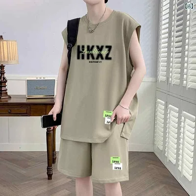 メンズ バスケットボール ウェア ノースリーブ Tシャツ メンズ 夏 カジュアル スポーツ スーツ ベスト セット 服 バスケットボール ユニフォーム ツーピース