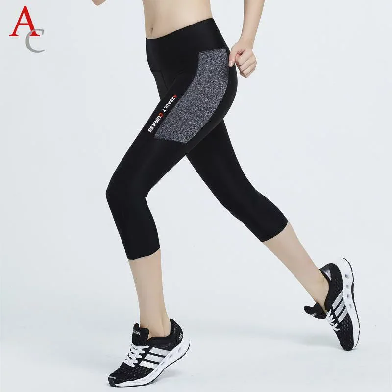 レギンス ショート AC フィットネス トレーニング タイツ ミドル 丈 パンツ 女性用 マラソン ランニング スポーツ 速乾 伸縮性 クール 6点または 七分丈 着 圧
