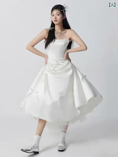 Wedding Dress French Satin Light Wedding Dress 2025 Simple High-end Symbolic Top Bride Engagement Certificate Reception Travel Dress