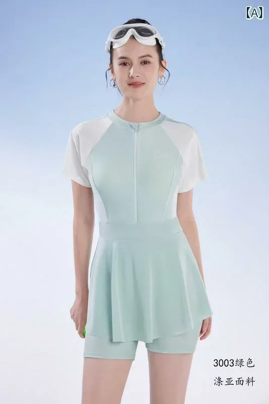 ワンピース水着 レディース 女性用 無地 半袖 ショートパンツ 一体型 シンプル スイムウェア 体型カバー ゆったり 細見え お腹周りカバー 体系カバー 接触冷感 吸湿速乾 ストレッチ素材 伸縮性 着心地抜群 海水浴 プール ビーチ レジャー アウトドア