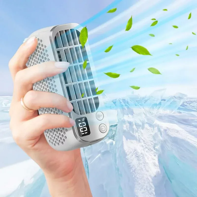 【2026年に向けた新デザイン】ハンディファン 携帯扇風機 ハンディー扇風機 新型ツインターボファン5段階強風 type-c充電熱中症対策 超ポータブル 超軽量 大容量バッテリー 最大 18 時間のバ