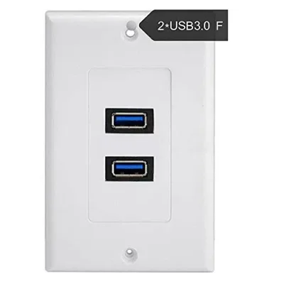 USB AVウォールプレート USB 3.0 装飾壁プレート 高速 2ポート 充電USBすべてのデバイスとウォールプレートパネル 家庭用 USBオフィス用 装飾壁プレート 壁ソケット 送料無料