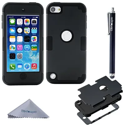 iPod Touch 7 ケース iPod Touch 6 / 5 ケース 衝撃吸収 三重構造 全面保護 ソフトシリコン+ハードPC 傷防止 アイポットタッチ 第7 / 6 / 5世代ブラック 送料無料