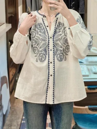 レディース シャツ ブラウス 長袖 フレンチスタイル ホワイト 通勤 オフィスカジュアル 上品 きれいめ 着回し 春夏 カジュアル トップス