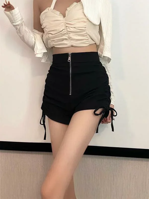 ショートパンツ レディース 高腰 Aライン 西装風 スリム フィット 小柄対応 カジュアル 春夏 軽量 吸湿速乾 屋外 日常使い