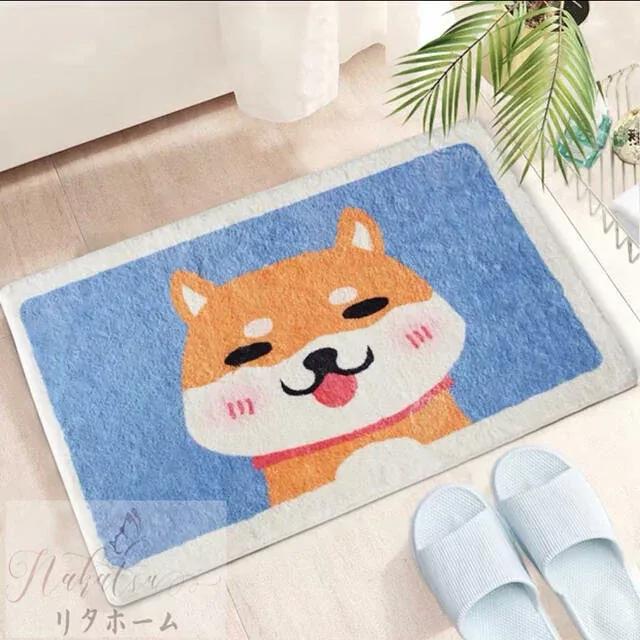 ラグマット リビングマット 玄関マット カーペット.お風呂マット 犬柄