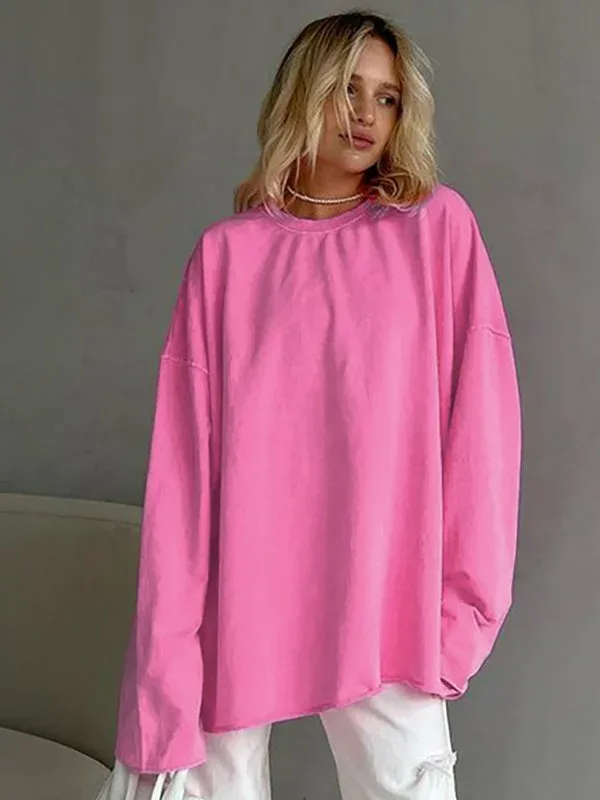 Tシャツ ゆったり トップス 女性用 レディース フィット 柔らかい 秋 普段使い デイリー コットン混紡 カジュアル