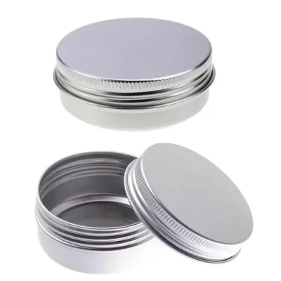 Stoooduoアルミ 缶 クリームケース 20ml 2個セット 小分け容器 詰め替え容器 交換用容器 持ち運びが容易 旅の必需品 丸型 シルバー