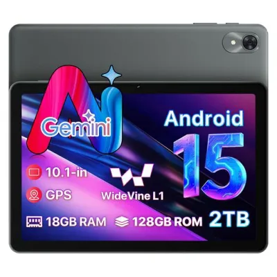 【Android 15 タブレットGemini AI搭載 】10インチタブレット WiFiモデル|18GB+128GB(2TBまで拡張)WideVine L1対応|デュアルバンドWiFi6・5000mAh Type-C充電・GPS|Kids