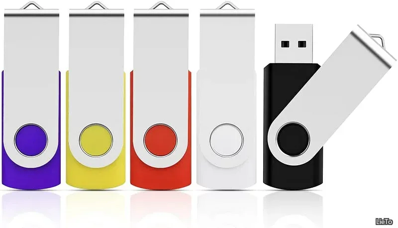 【送料無料】USBメモリ 32GB 5個セット フラッシュドライブ USB2.0 サムドライブ バックアップメモリ USBドライブ32GB 360度回転式 コンパクト フラッシュメモリー (ブラック、ホワイト、レッド、イエロー、パープル)