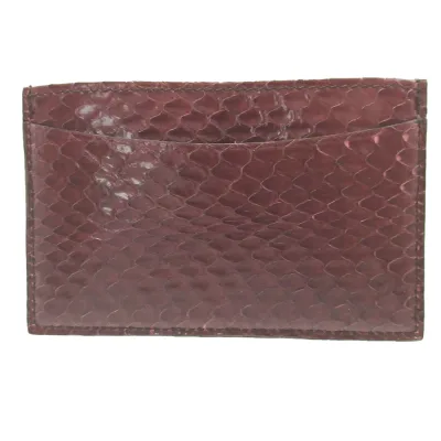 美品 カルティエ パイソン ボルドー カードケース 0058【中古】Cartier