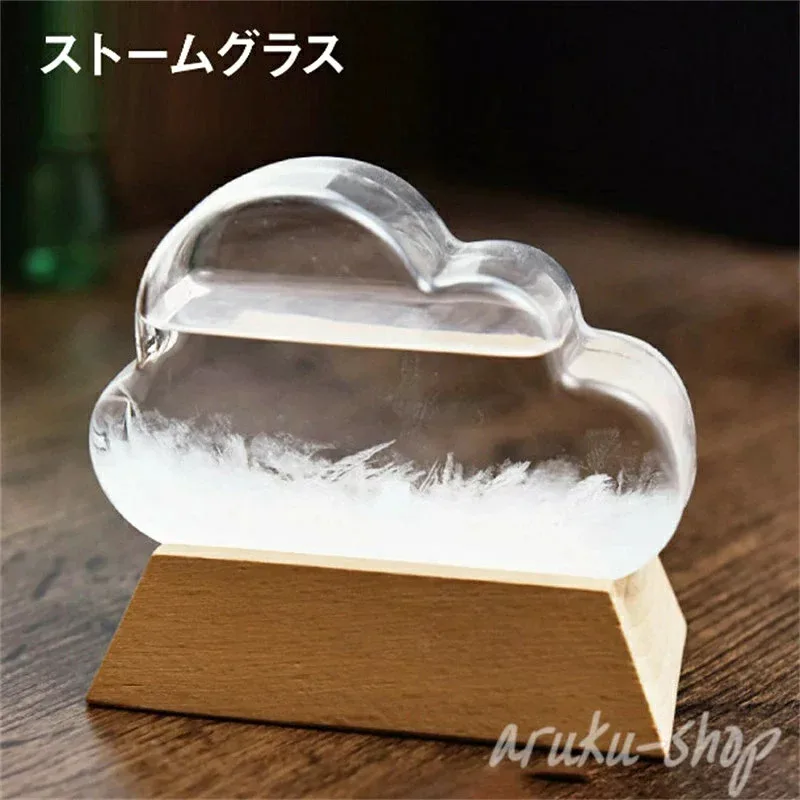 雑貨 テンポドロップ ガラス 天候予測器 置物 晴雨予報グラス ストームクラウド お祝い ストームグラス 天気予報 北欧 硝子 おしゃれ プレゼント 結晶 インテリア雑貨 クラウド 気温 気象計 オブジェ 贈り物 雲型