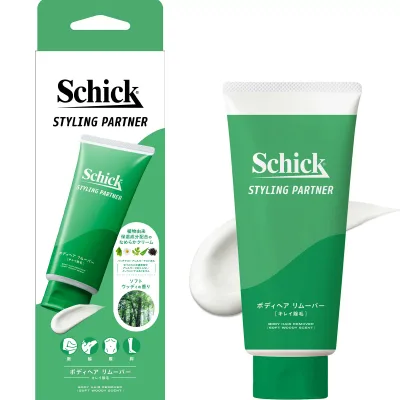 Schick(シック) スタイリングパートナー ボディヘア リムーバー キレイ除毛 男性用 除毛クリーム ソフトウッディの香り 150g 【医薬部外品】