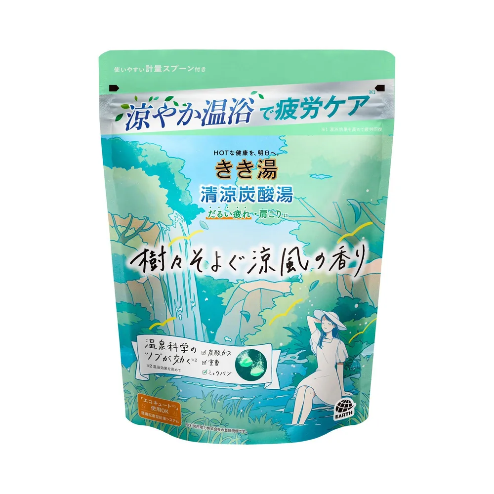 きき湯 清涼炭酸湯 樹々そよぐ涼風の香り 【医薬部外品】 炭酸入浴剤 クール 360g(約12回分)
