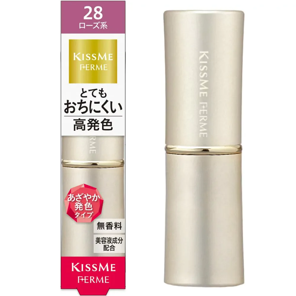 Kiss Me FERME(キスミーフェルム) プルーフシャイニールージュ 28 きらめくローズ 3.8g 見たまま鮮やか発色 落ちにくい高発色ルージュ