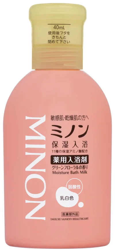 ミノン薬用保湿入浴剤 本体ボトル 480mL(約12回分) 薬用入浴剤 敏感肌 荒れ症、しっしん 保湿 乾燥対策 弱酸性 低刺激性 【医薬部外品】
