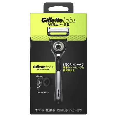 Procter & Gamble P&G ジレットラボ角質除去ホルダー 替刃1個+ハンガー付 ブラック