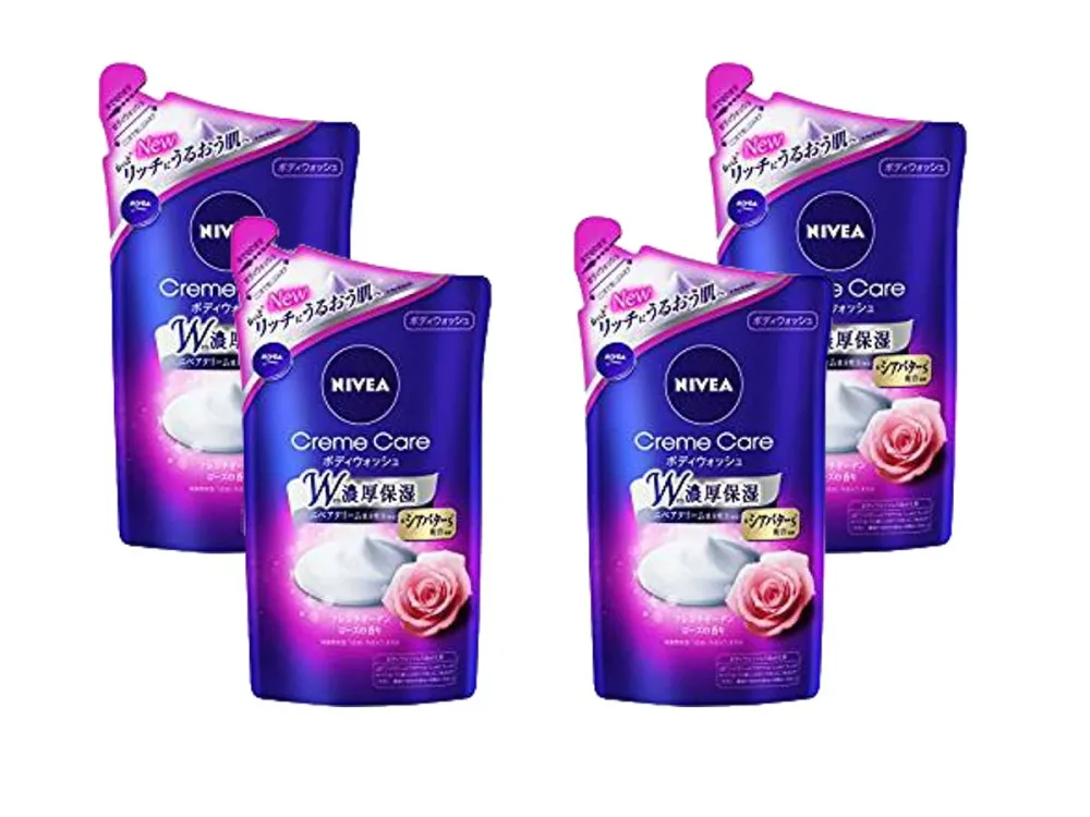 【4袋セット】 ニベア クリームケアボディーウォッシュ フレンチローズつめかえ用 360ml × 4袋