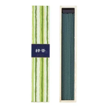 日本香堂 かゆらぎ 緑茶 スティック40本入 香立付 38453【送料無料】 メール便対応商品