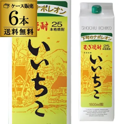 【総額100万ポイントが当たる!】《パック》本格むぎ焼酎 いいちこ 25度麦焼酎 25度 1.8Lパック×6本大分県 三和酒類【6本販売】【送料無料】 1800ml KOB 最強配送