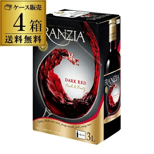 【総額100万ポイントが当たる!】《箱ワイン》フランジア ダークレッド 3L×4箱 送料無料ケース(4箱入) 3000ml 3,000ml 計12L 750ml換算484円税込 ボックスワイン BOX ワインタップ BIB KOB クール便不可