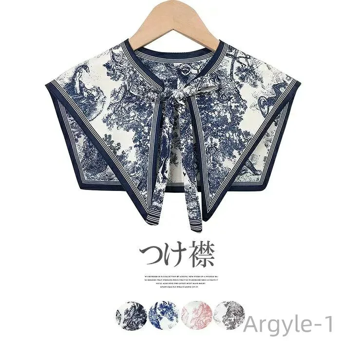 【送料無料】つけ衿 ビッグカラー レディース スカーフ風 総柄 付け襟 セーラー風 お洋服の雰囲気をガラッと変えられる大人可愛い