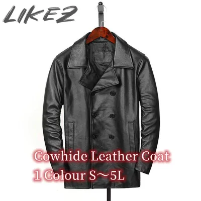 牛革 カウ レザー ジャケット コート メンズ アウター ブラック S/M/L/2L/3L/4L/5L k4b24