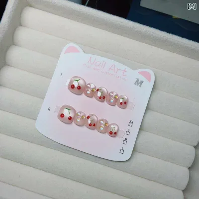 キッズ ネイルステッカー かわいい 桜桃 デザイン ミルクオイル スタイル 蝶結び リボン 防水 指甲 貼り 猫目 甘い 女の子 用 子供 向け 2-3歳 4-5歳 6-7歳 8歳 サイズ 対応