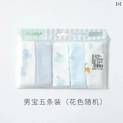 ベビー口水巾 純棉 手巾 手帕 赤ちゃん用品 新生児 超柔軟 洗顔タオル 小方巾 吸汗 男女兼用 5枚セット 花柄 ランダムカラー 通年使用 柔らかい肌触り 日常ケア