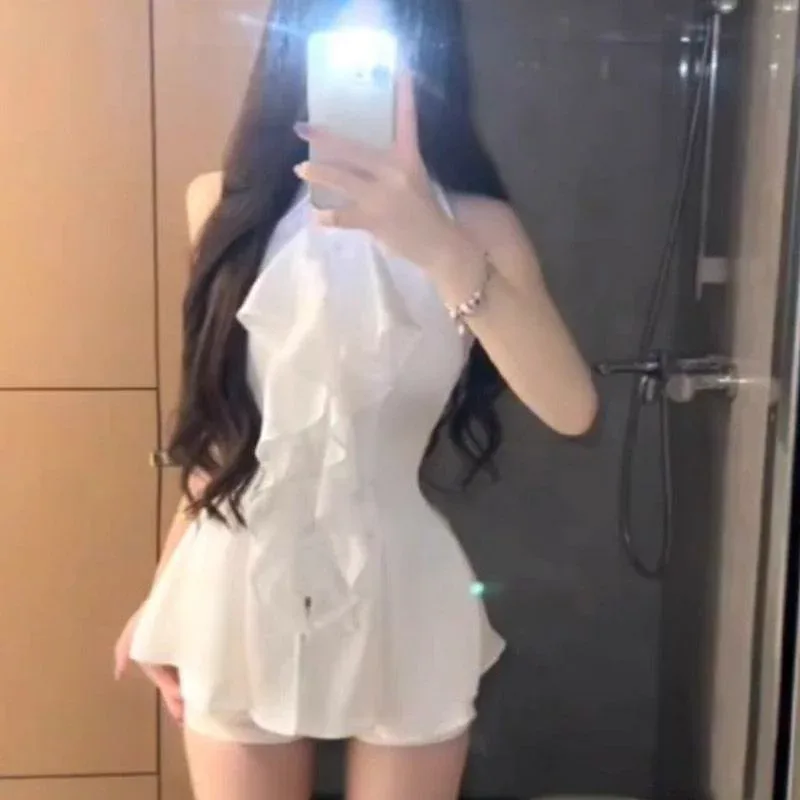 ブラウス 女性用 無袖 シャツ トップス 夏 春夏 フレンチスタイル 気質 中長丈 ウエストイン スリムフィット Vネック 荷葉エッジ 切り替え ポリエステル スパンデックス 再生繊維 ストレッチ 接触冷感 吸湿速乾 軽量 通勤 普段使い 私服 ワイヤー