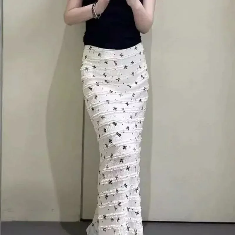 花柄 ティアードスカート 夏用 ミディアム丈 カジュアル 普段使い フェミニン かわいい おしゃれ きれいめ 大人っぽい 女性用 快適 涼しい 通気性 柔らかい ポリエステル混 M L XL 2XL