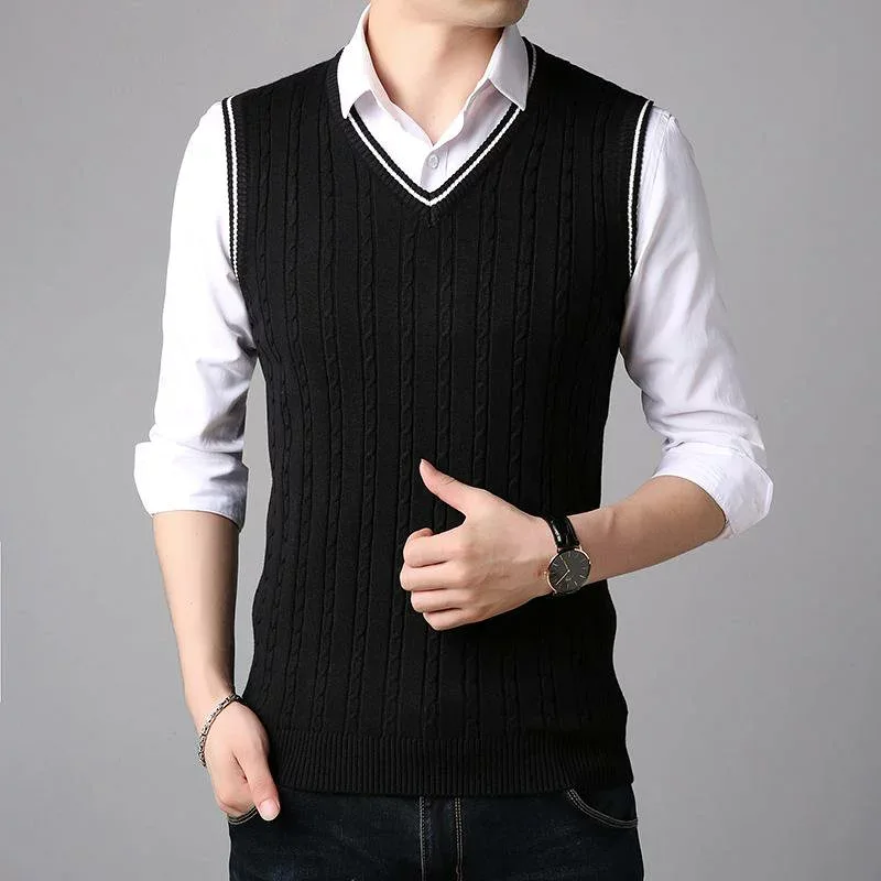 ニットベスト メンズ Vネック カジュアル スポーティー 秋服 学生服 男性用 ベスト トップス 男性服 おしゃれ かっこいい 普段使い ビジネス オフィス 通勤 通学 紳士服 ビジネスウェア フォーマルウェア スマートカジュアル きれいめ ファッション