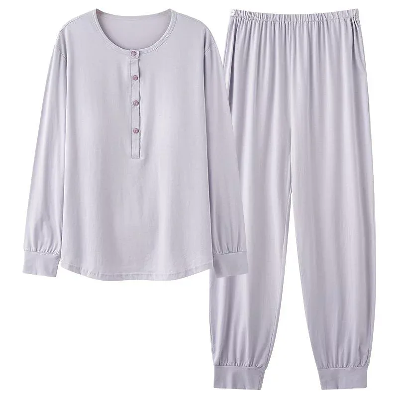 ルームウェア レディース セットアップ モダール パジャマ 長袖 授乳服 春夏 授乳用 部屋着 マタニティウェア 胸パッド付き