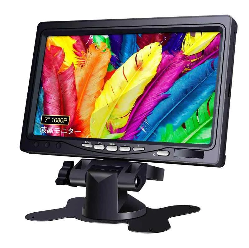 Smarza 小型モニター 7インチ IPS 液晶 178° 全視野 1024×600 HDMI VGA AV 防犯カメラ用 PCサブモニター