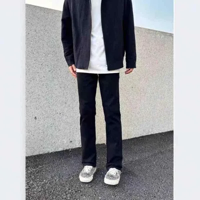 デニムパンツ メンズ ジーンズ ジーパン ボトムス ストレート デニム ストレッチ 美脚 着痩せ 細見え 伸縮性 普段使い 休日 旅行 黒 カジュアル オールシーズン 10代 20代 30代 40代